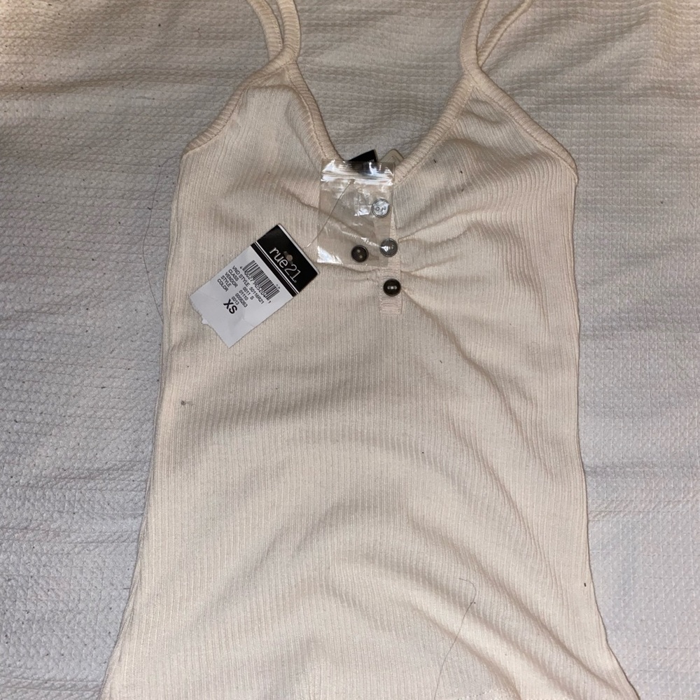 Tan cami with buttons from rue 21,